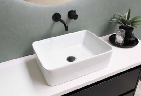 Sink - white ceramic sink with stainless steel faucet