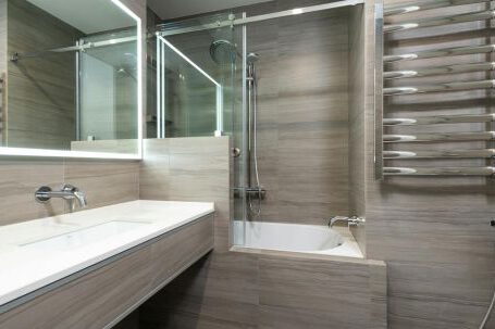 Modern Fixtures - Bathroom with Stainless Steel Fixtures